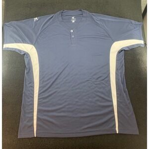 EASTON Adult Dual Focus Baseball Softball Polo Shirt Size L Blue White‎ Bio-Dri